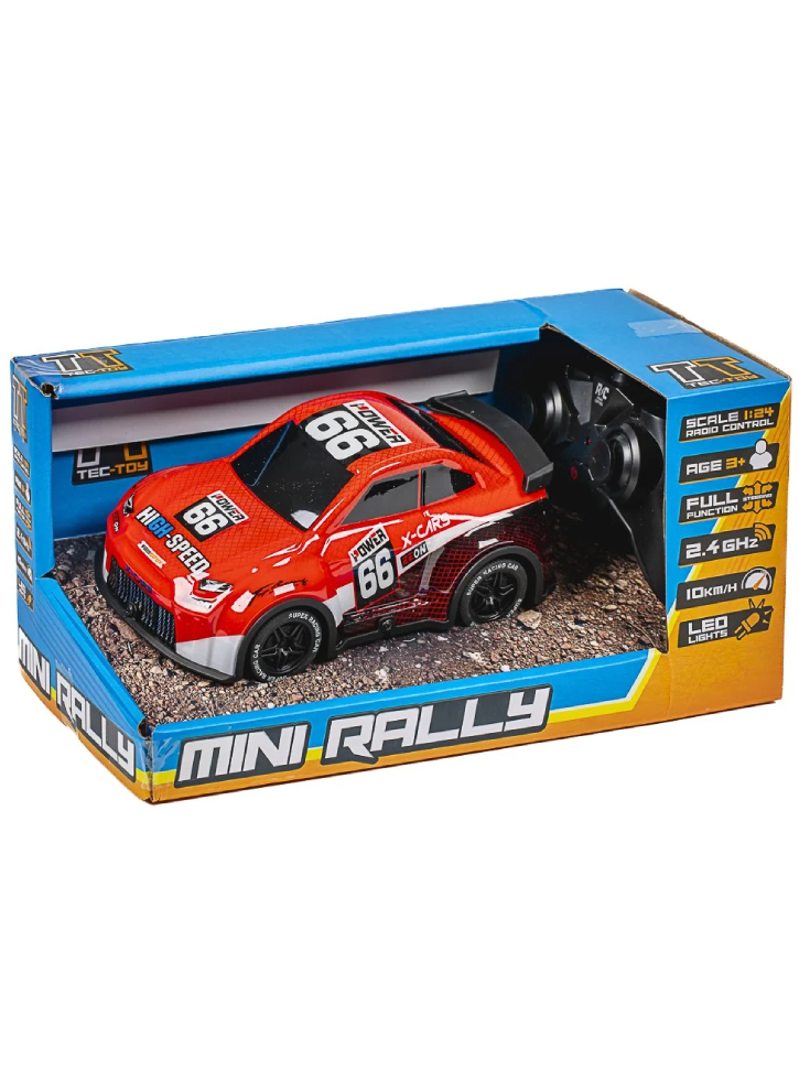 Tec-toy Mini Rally R/c 1:24 2,4ghz W/light, Red (471275)