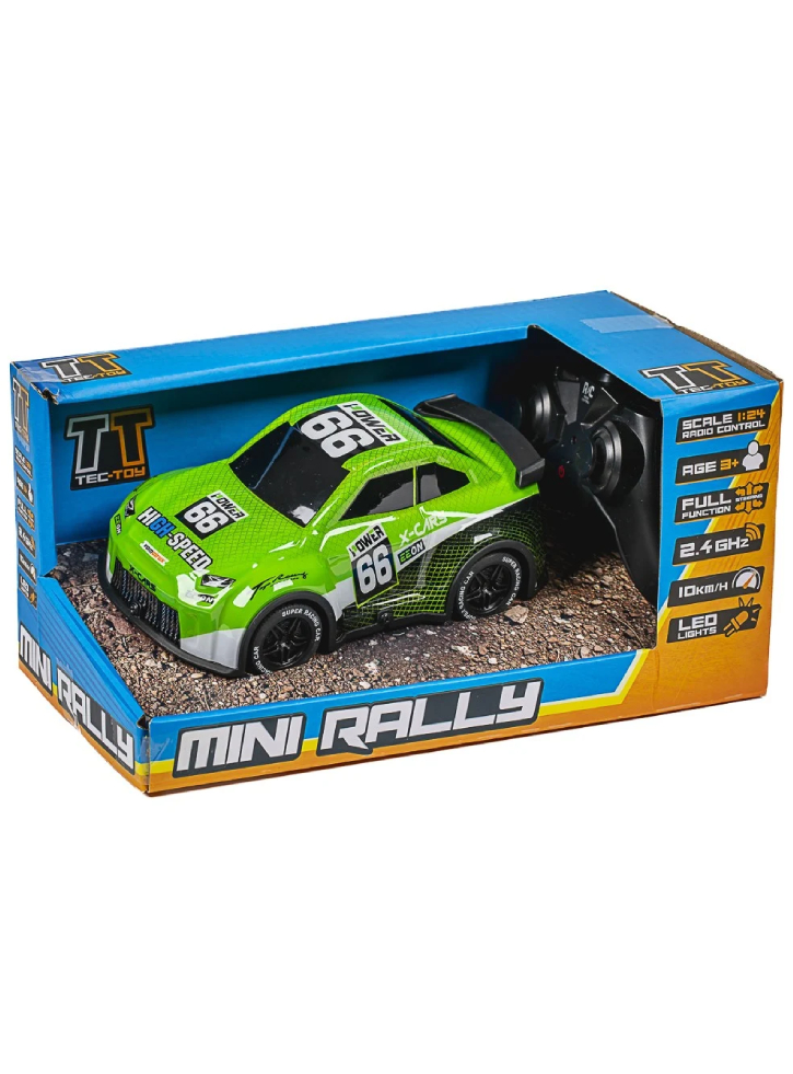 Tec-toy Mini Rally R/c 1:24 2,4ghz W/light, Green (471274)