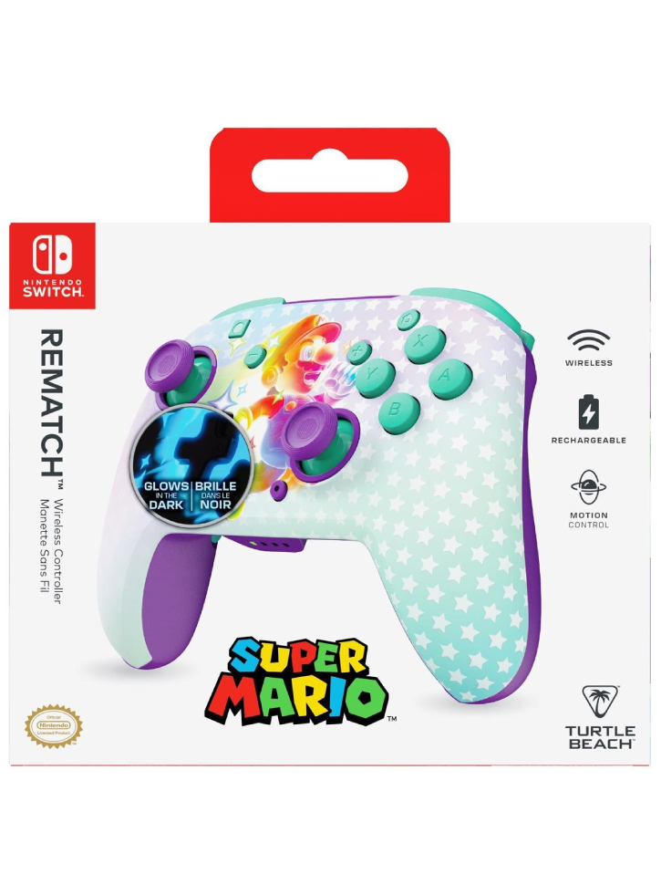 Turtle Beach Rematch Wireless Controller Super Mario Invincible (glows In The Dark)