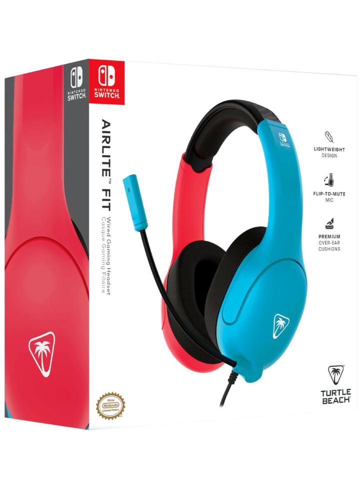 Turtle Beach Airlite Fit Wired Gaming Headset (neon Blue & Red)