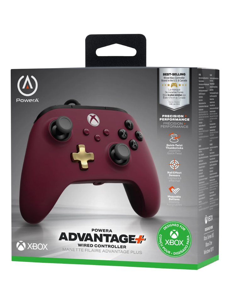 Powera Advantage Plus Wired Controller Ruby Red/black