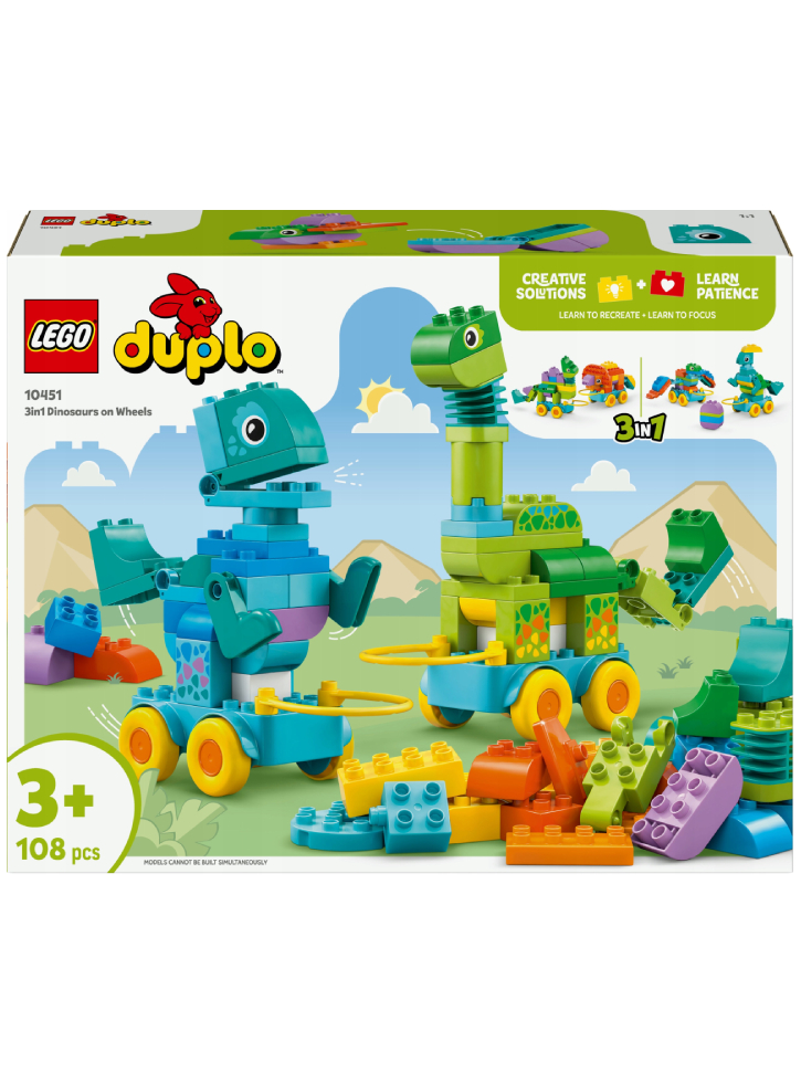 Lego Duplo Town 3-in-1 Dinosaurs On Wheels (10451)