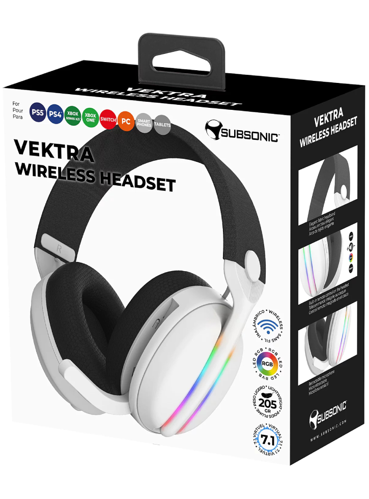 Subsonic Wireless Headset All Platforms + Led + 7.1 Multi