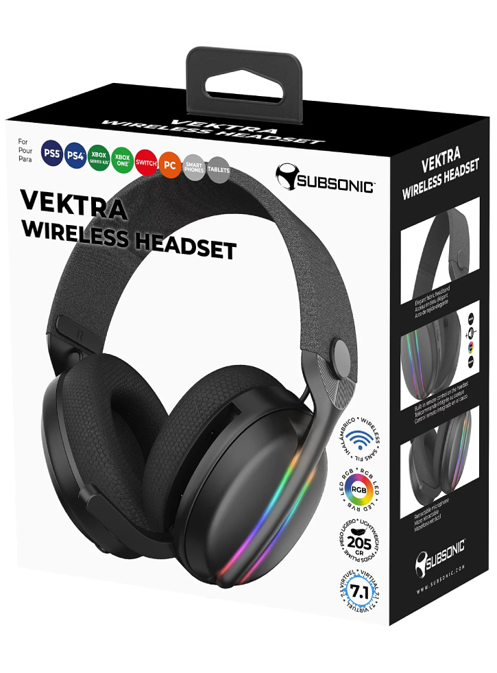 Subsonic Wireless Headset All Platforms + Led + 7.1