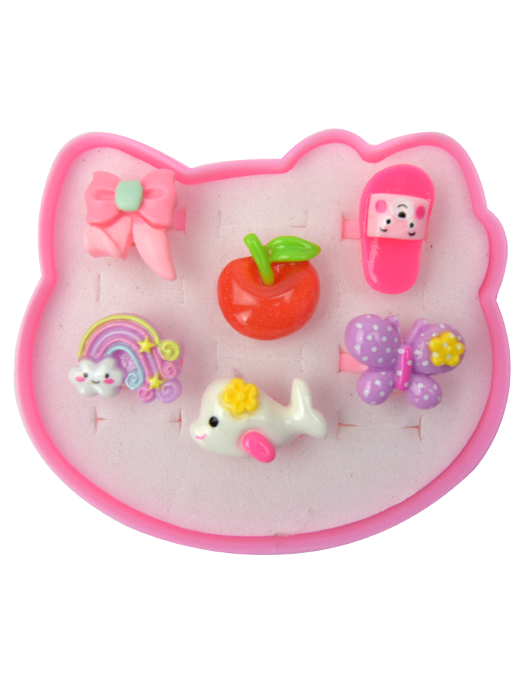 Pocket Money Box Of Colored Rings 6 Pcs (640114)