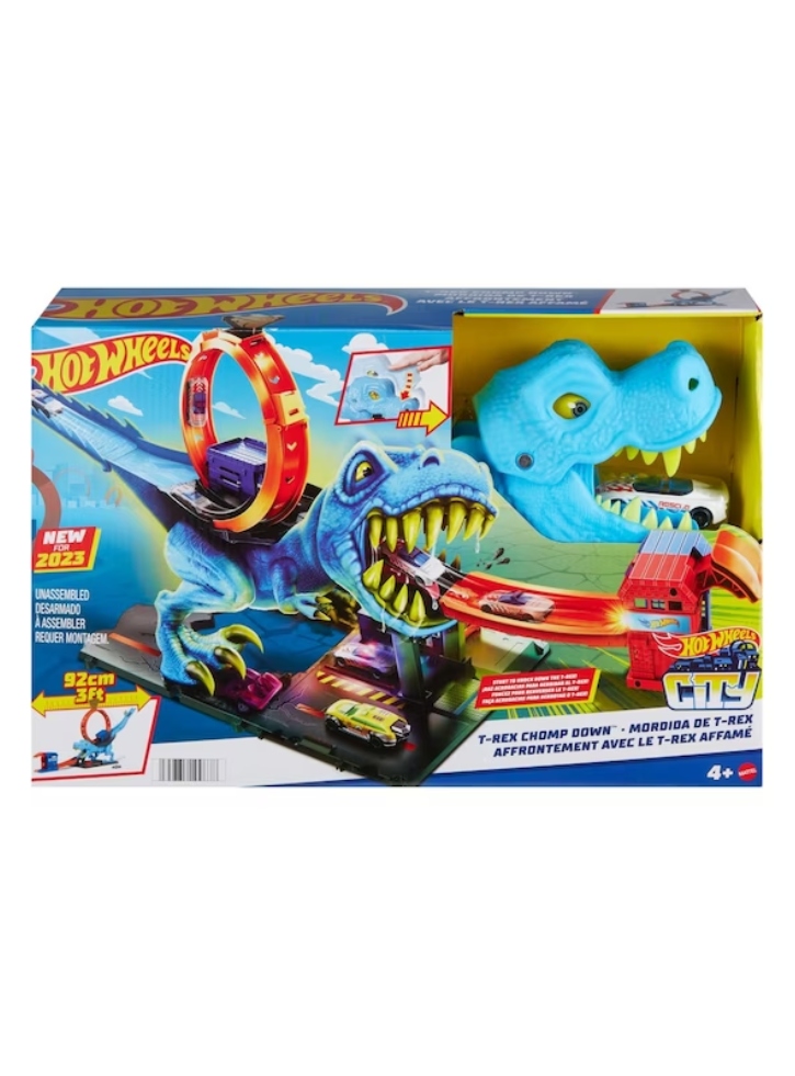 Hot Wheels City T-rex Loop And Stunt Playset (hkx42)
