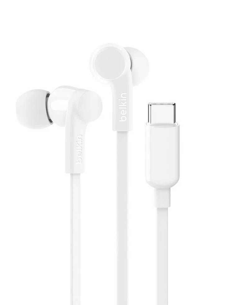 Belkin Usb-c Earbuds With Adjustable Volume Limiter White
