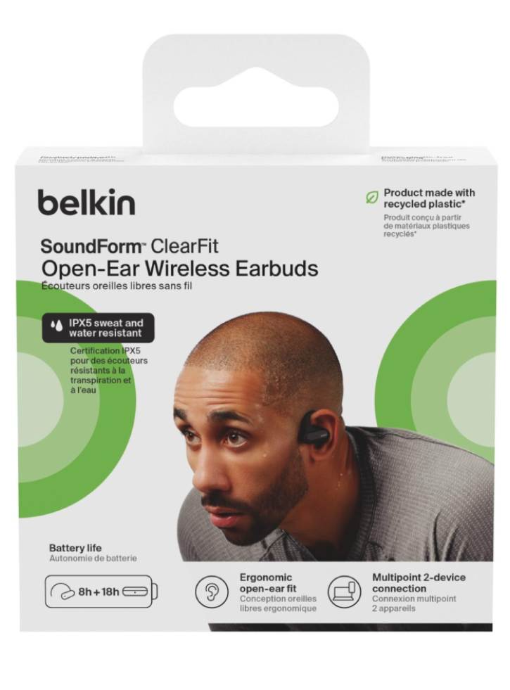 Belkin Soundform Clearfit Open-ear Wireless Earbuds Black
