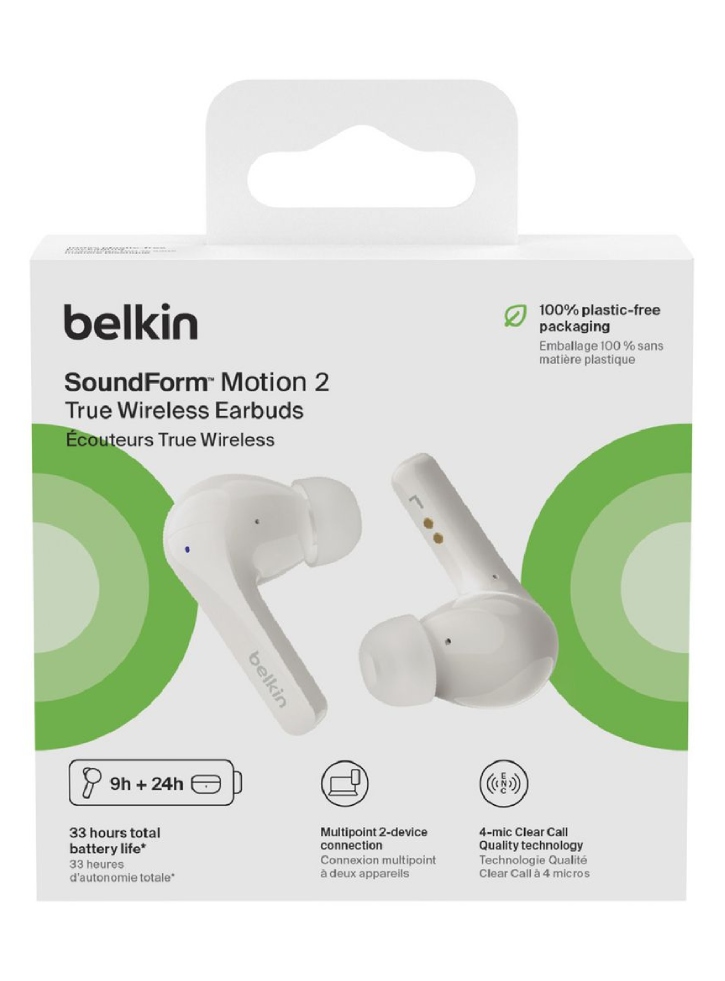Belkin Soundform Motion True Wireless Earbuds White