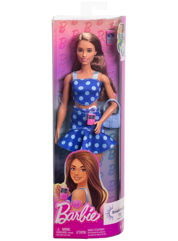 Barbie Fashionista Doll Blue Polka Dot (diabetes) (hyt97)