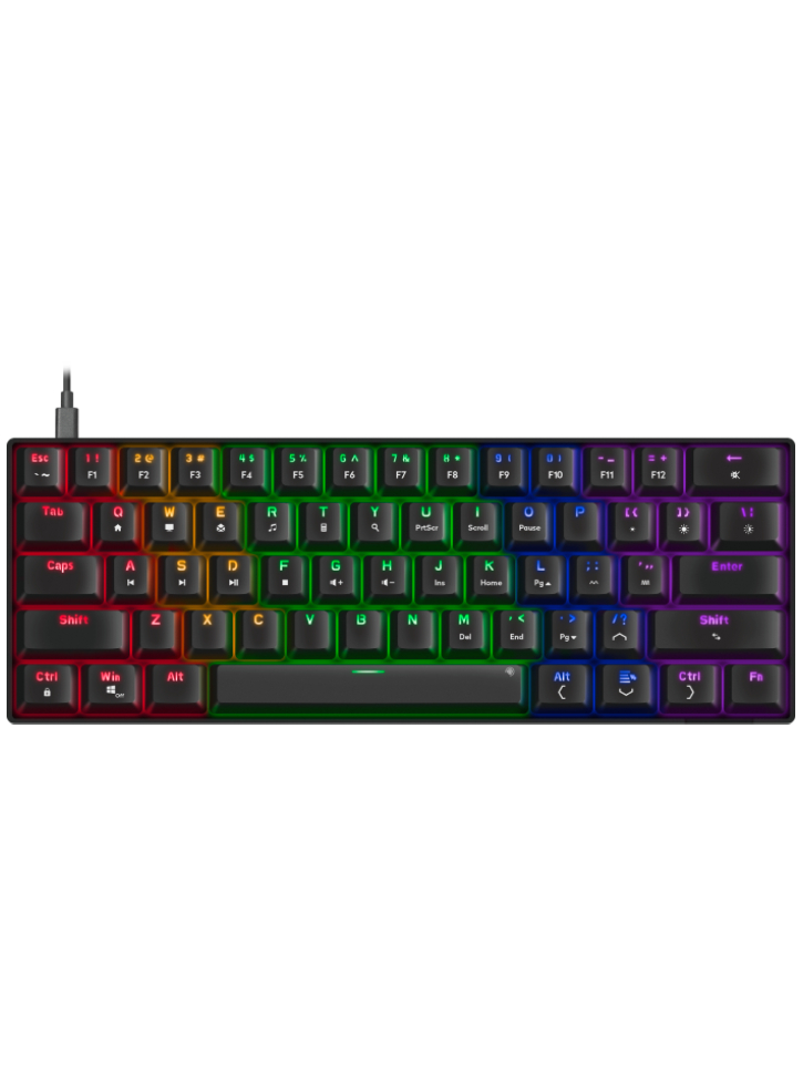 Speedlink Atmos Rgb Rainbow Mechanical 60% Gaming Keyboard With Brown Switches Black Us Layout