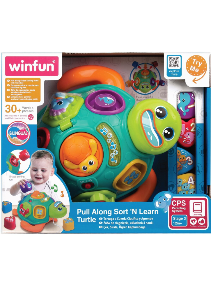 Winfun Pull Along Sort \'n Learn Turtle (240301-nl)