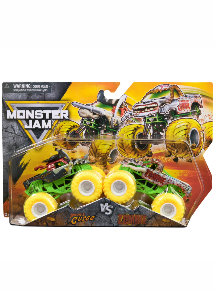Monster Jam 1:64 Die Cast 2 Pack Pirate\'s Curse Vs Zombie