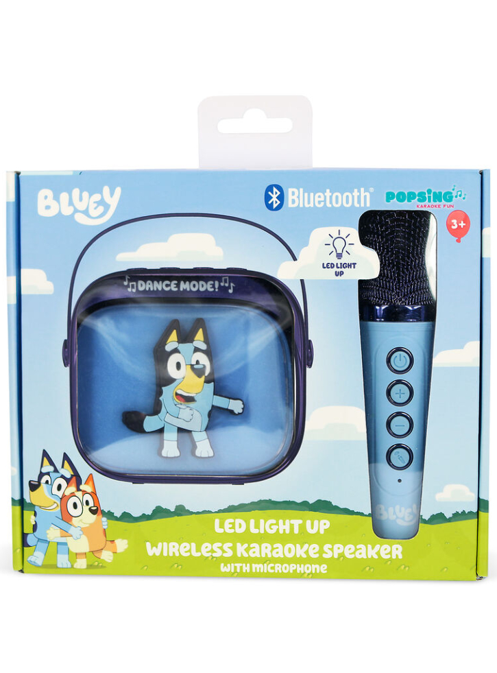 Otl Bluey Popsing Led Light-up Wireless Karaoke Speaker & Microphone