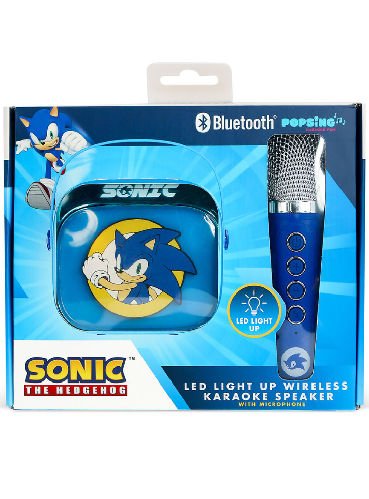Otl Sonic The Hedgehog Popsing Led Light Up Wireless Karaoke Speaker With Microphone